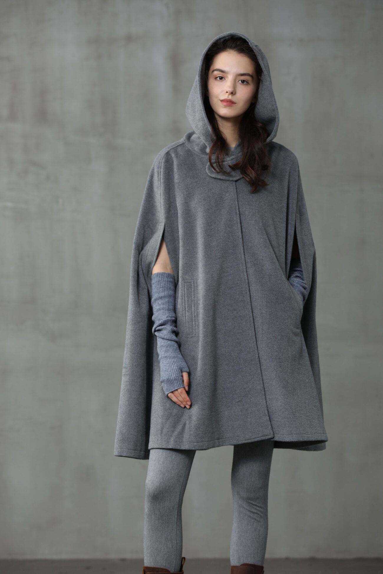 Jomastyle Oversized Hooded Wool Cape Coat