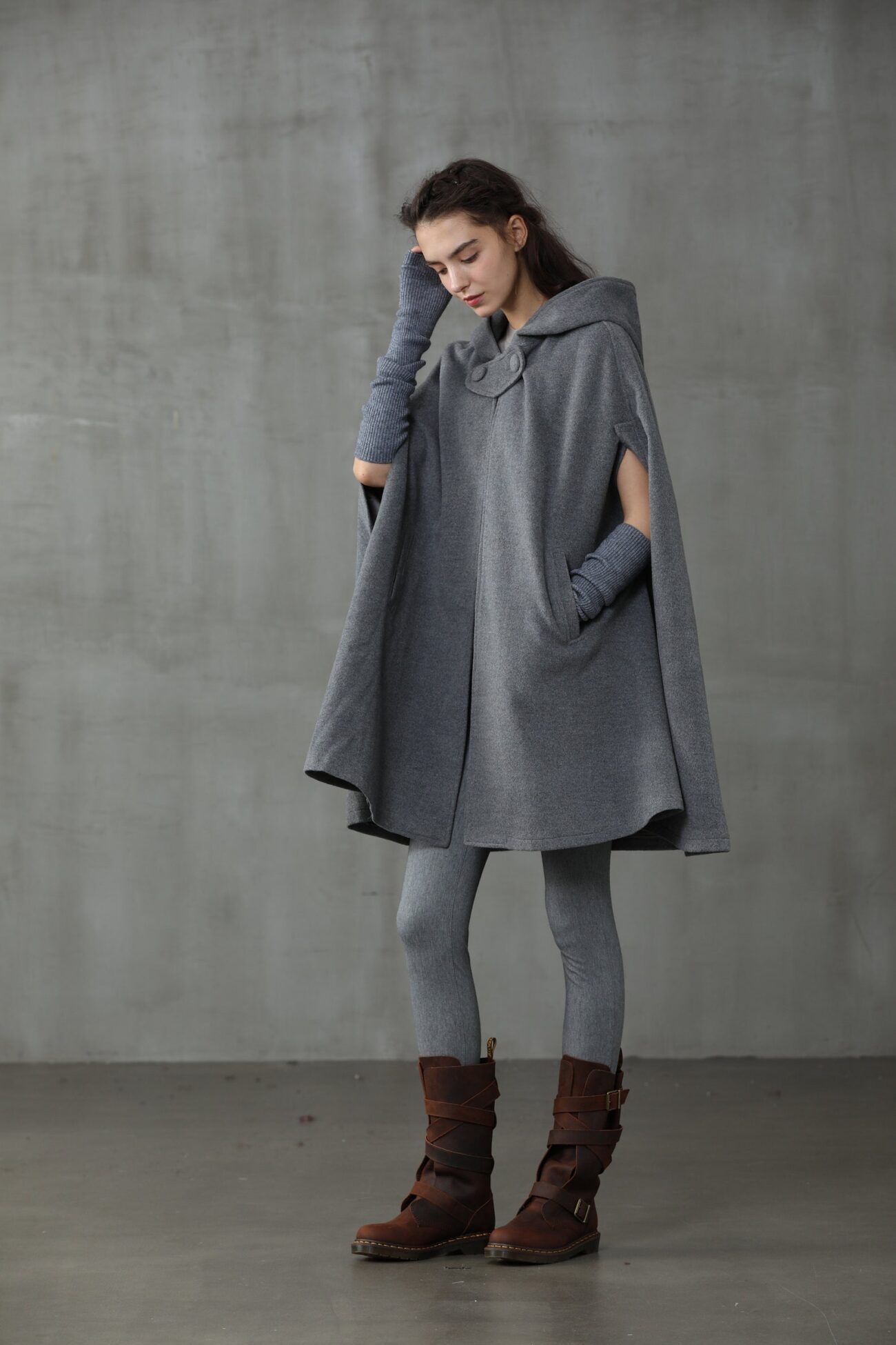 Jomastyle Oversized Hooded Wool Cape Coat