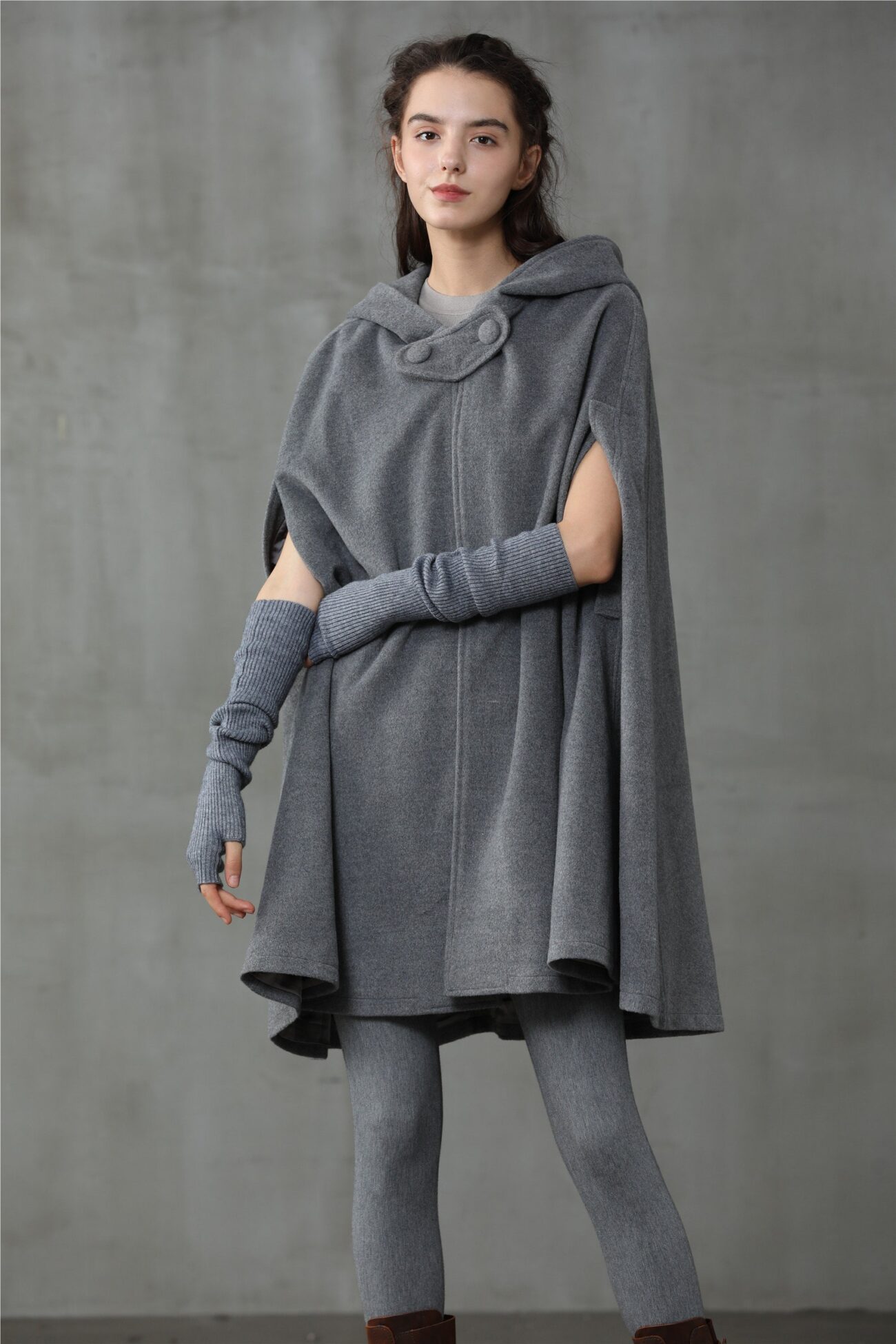 Jomastyle Oversized Hooded Wool Cape Coat