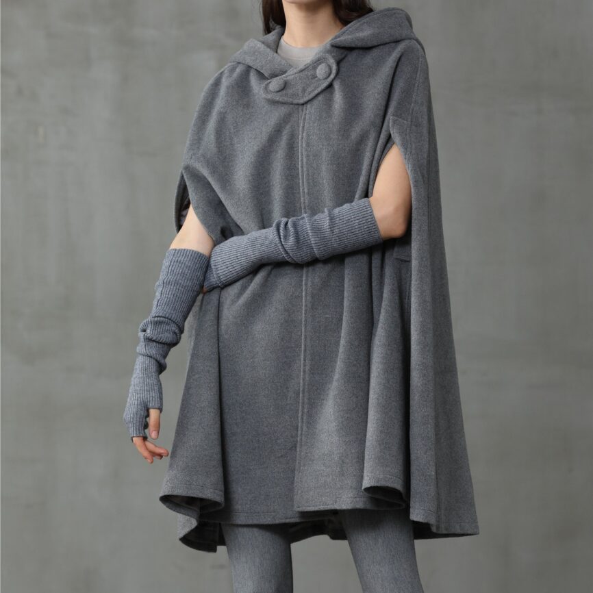 Jomastyle Oversized Hooded Wool Cape Coat