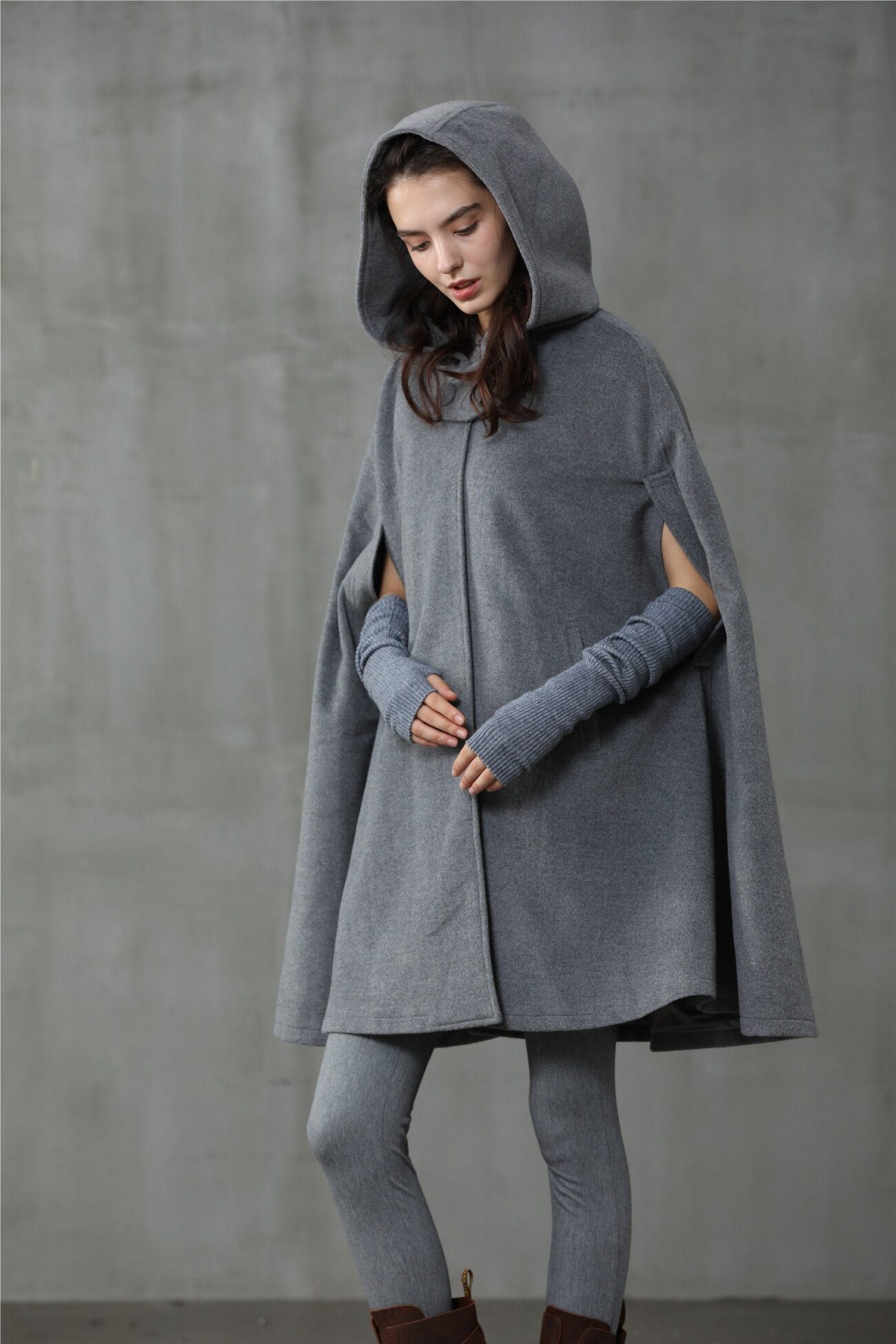 Jomastyle Oversized Hooded Wool Cape Coat