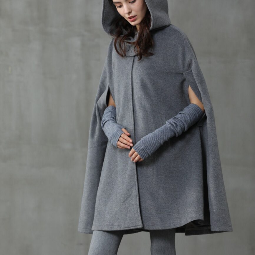 Jomastyle Oversized Hooded Wool Cape Coat