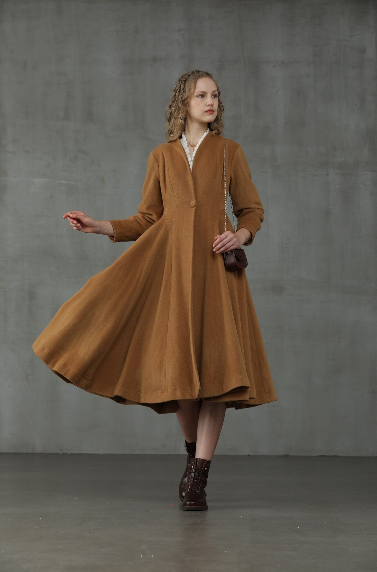 Jomastyle Winter Flared Wool Midi Coat