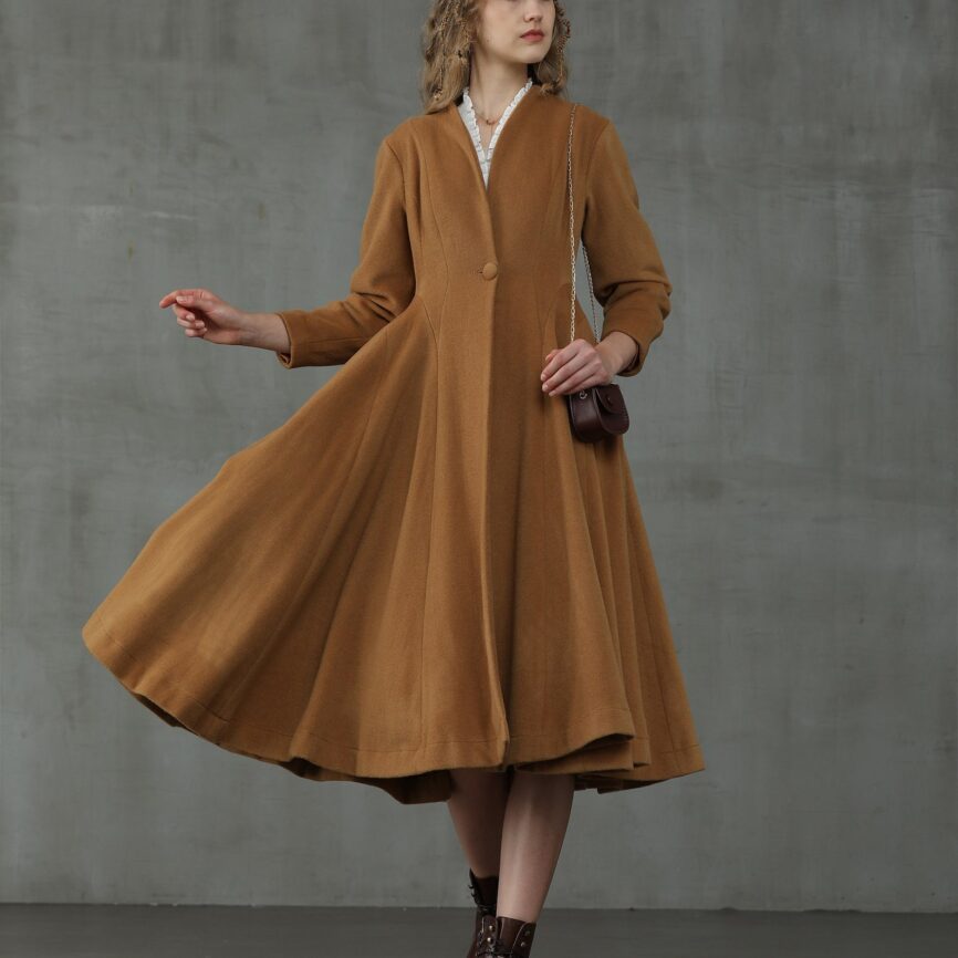 Jomastyle Winter Flared Wool Midi Coat