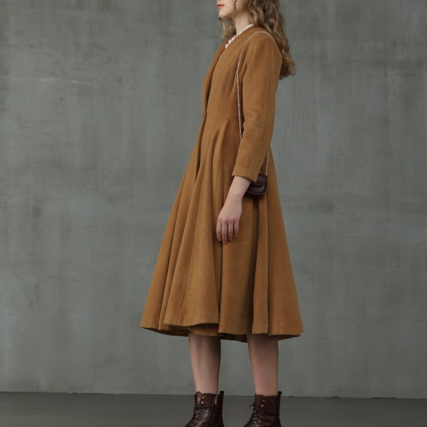 Jomastyle Winter Flared Wool Midi Coat