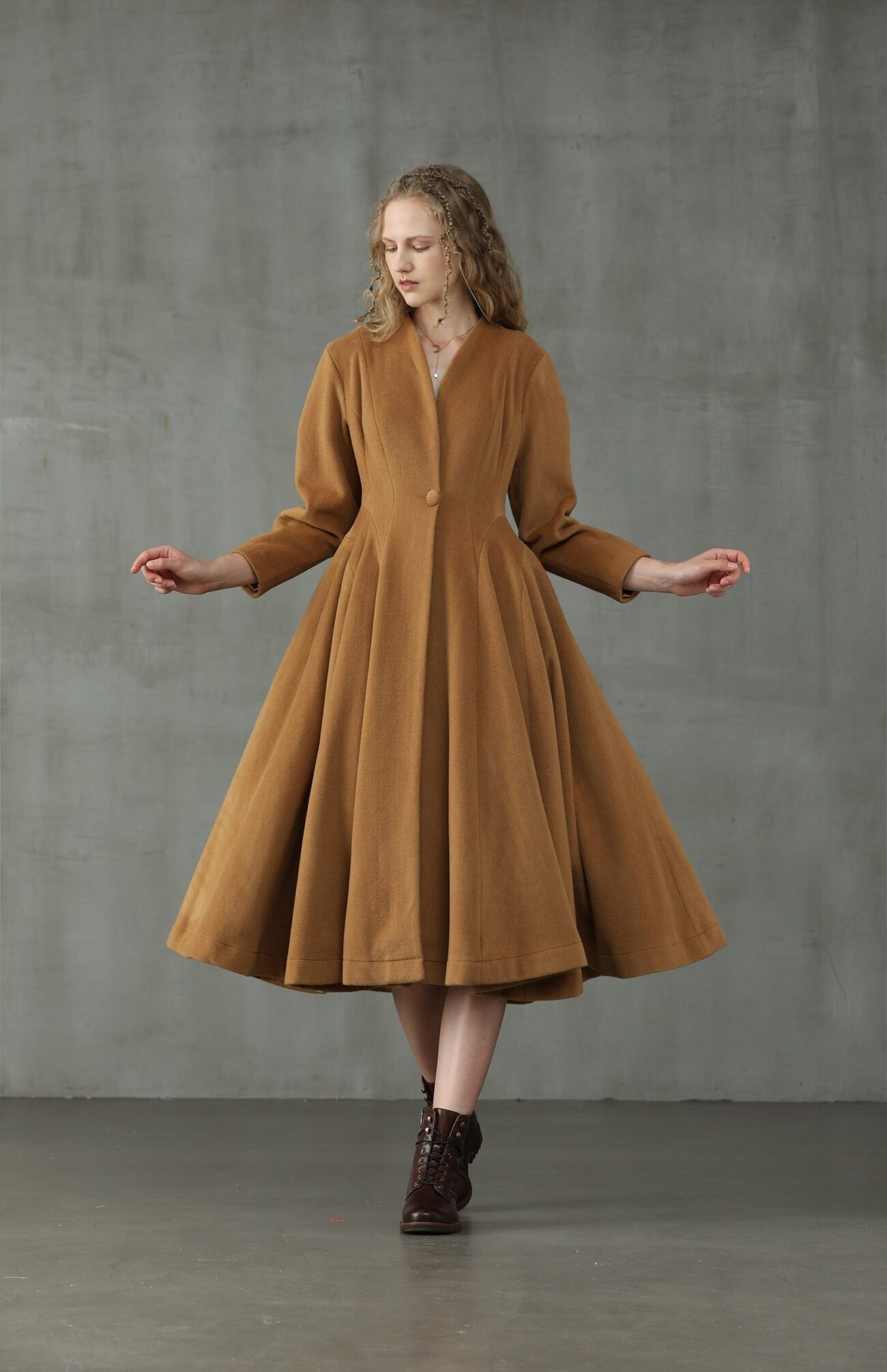 Jomastyle Winter Flared Wool Midi Coat