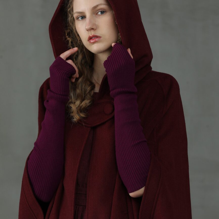 Jomastyle Maxi Hooded Wool Cape Cloak