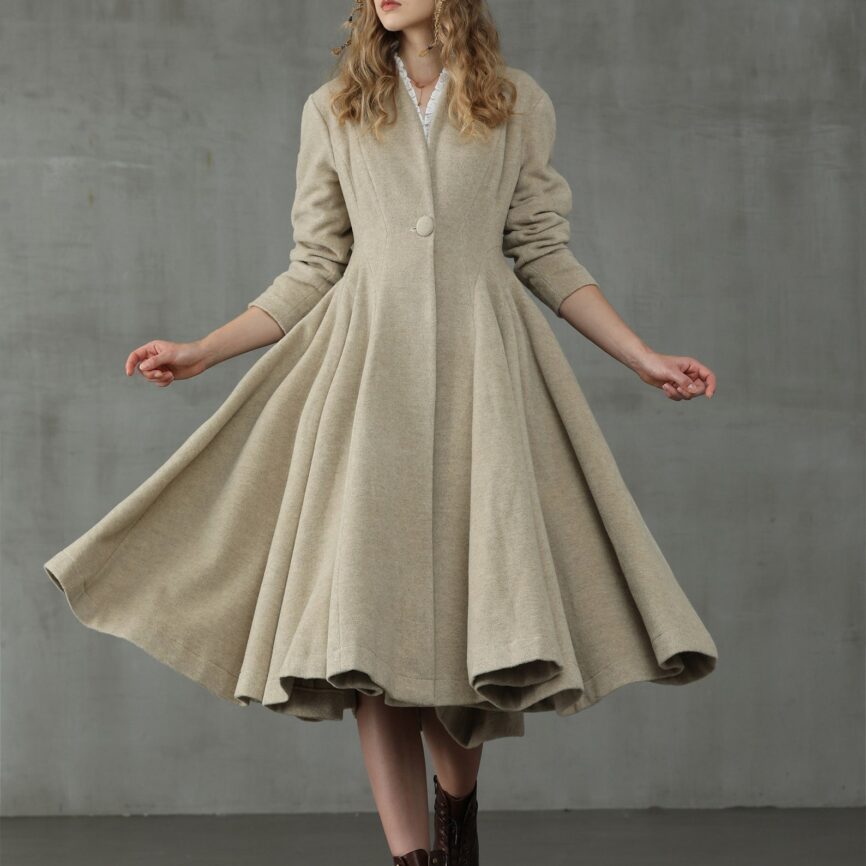 Jomastyle Winter Flared Wool Midi Coat
