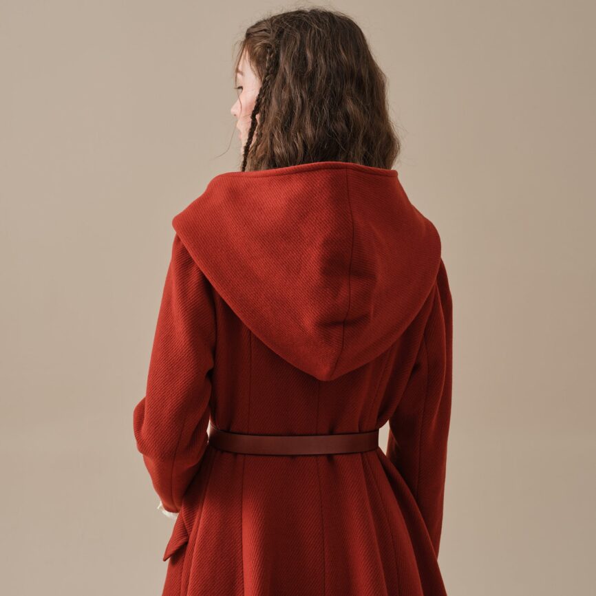 Jomastyle Elegant Maxi Wool Coat in Red