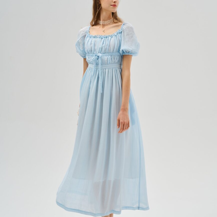 Jomastyle Ethereal Maxi Linen Dress in Glacier Blue