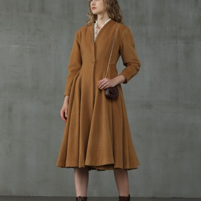 Jomastyle Winter Flared Wool Midi Coat