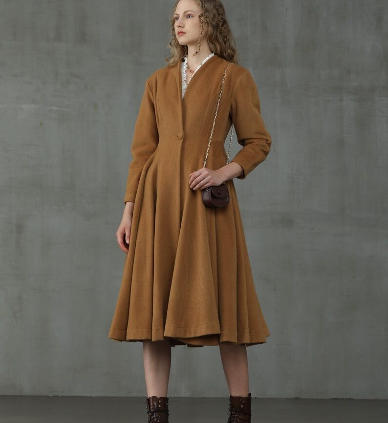 Jomastyle Winter Flared Wool Midi Coat