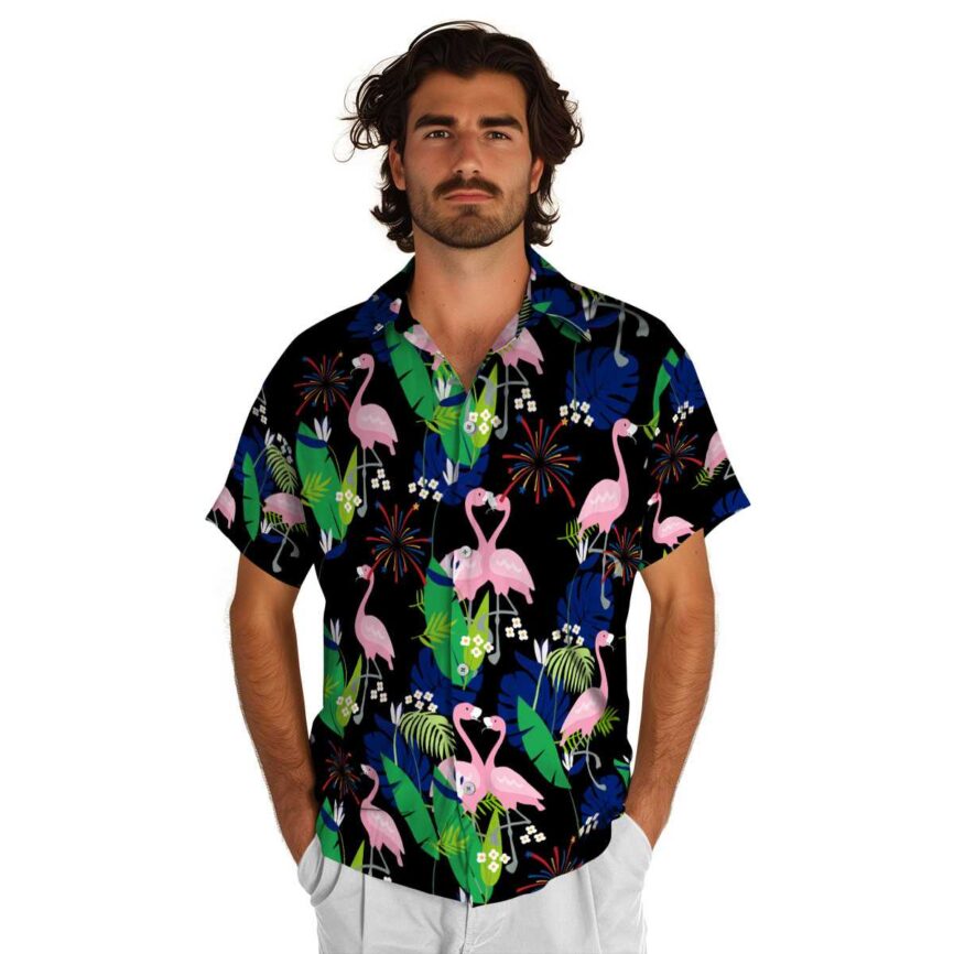 4th Of July Flamingo Leaf Hawaiian Shirt New Arrival