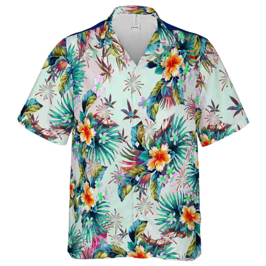 4th Of July Floral Burst Hawaiian Shirt Fashion forward