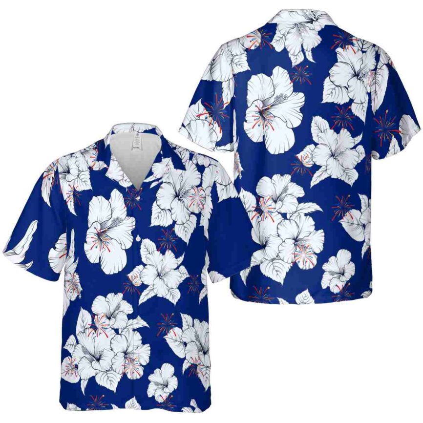 4th Of July Hibiscus Flower Hawaiian Shirt Premium grade