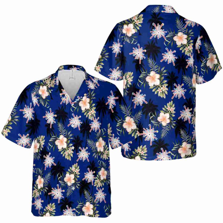 4th Of July Hibiscus Palm Hawaiian Shirt Premium grade