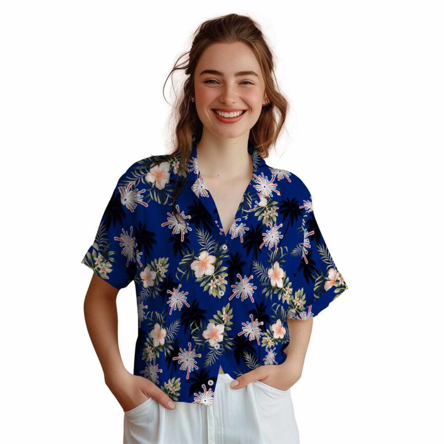 4th Of July Hibiscus Palm Hawaiian Shirt Top rated