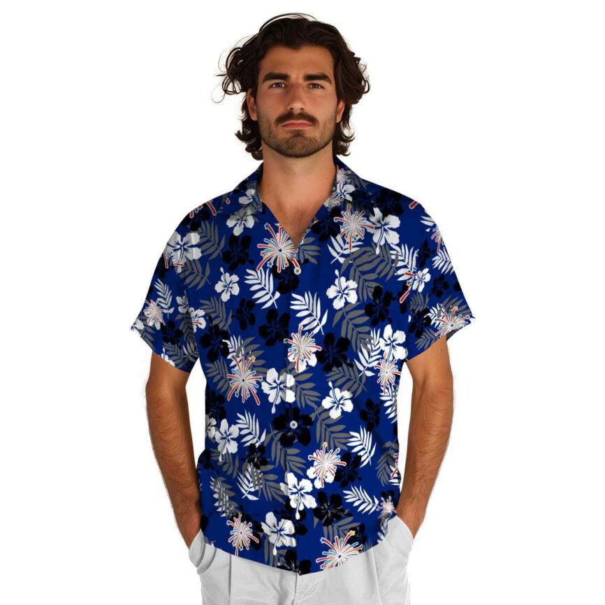 4th Of July Leafy Hibiscus Hawaiian Shirt New Arrival