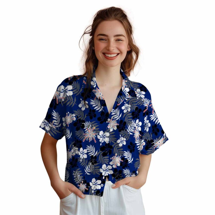 4th Of July Leafy Hibiscus Hawaiian Shirt Top rated