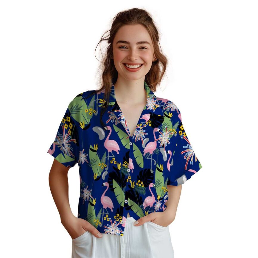 4th Of July Pink Flamingo Hawaiian Shirt Top rated