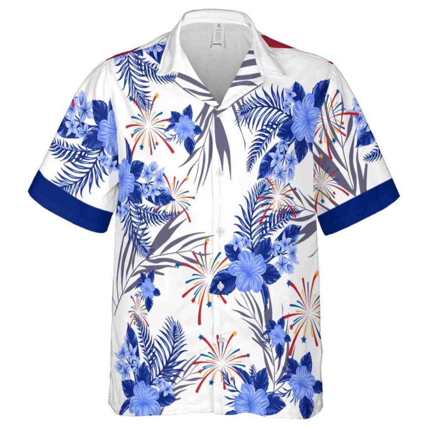 4th Of July US Flag Floral Hawaiian Shirt Fashion forward