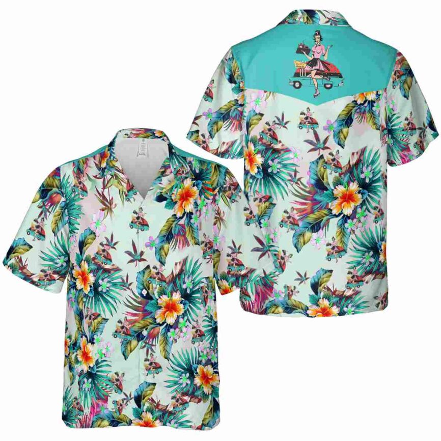 50s Floral Burst Hawaiian Shirt Premium grade