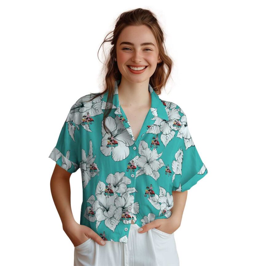 50s Hibiscus Flower Hawaiian Shirt Top rated