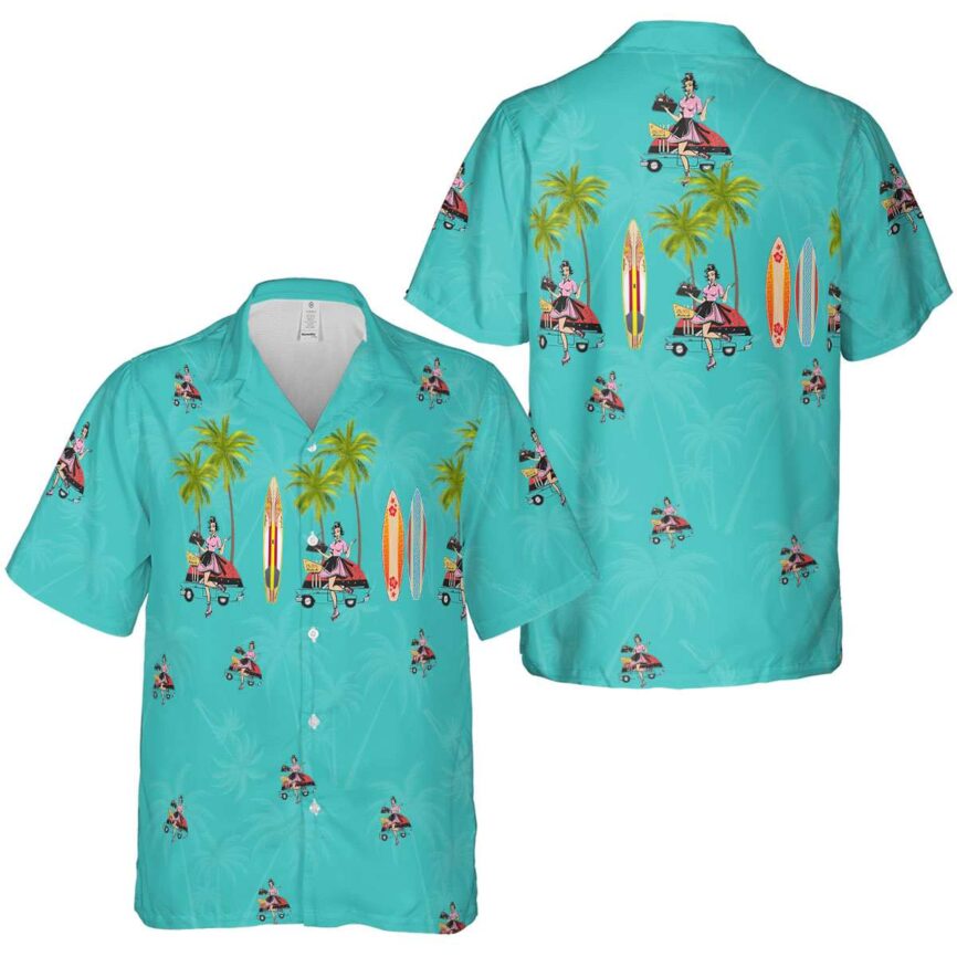 50s Island Theme Hawaiian Shirt Premium grade