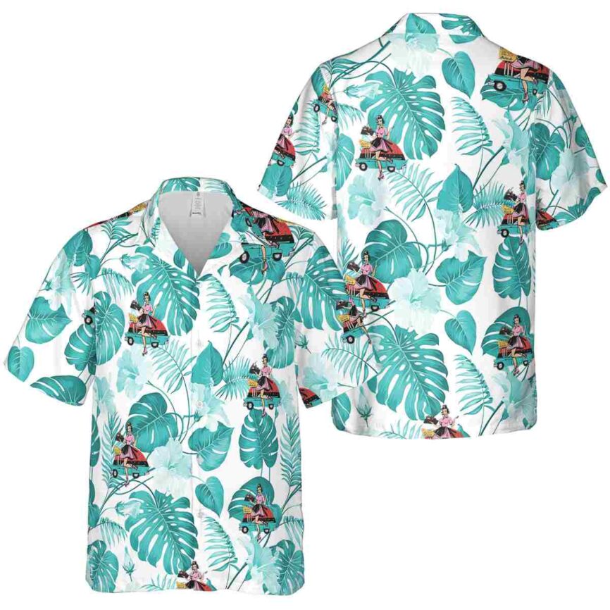 50s Leaf Pattern Hawaiian Shirt Premium grade