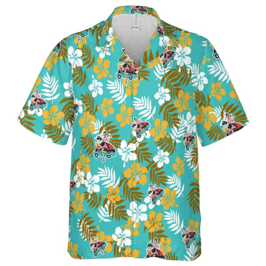 50s Leafy Hibiscus Hawaiian Shirt Fashion forward