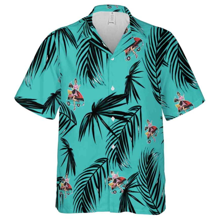 50s Monochrome Palm Hawaiian Shirt Fashion forward