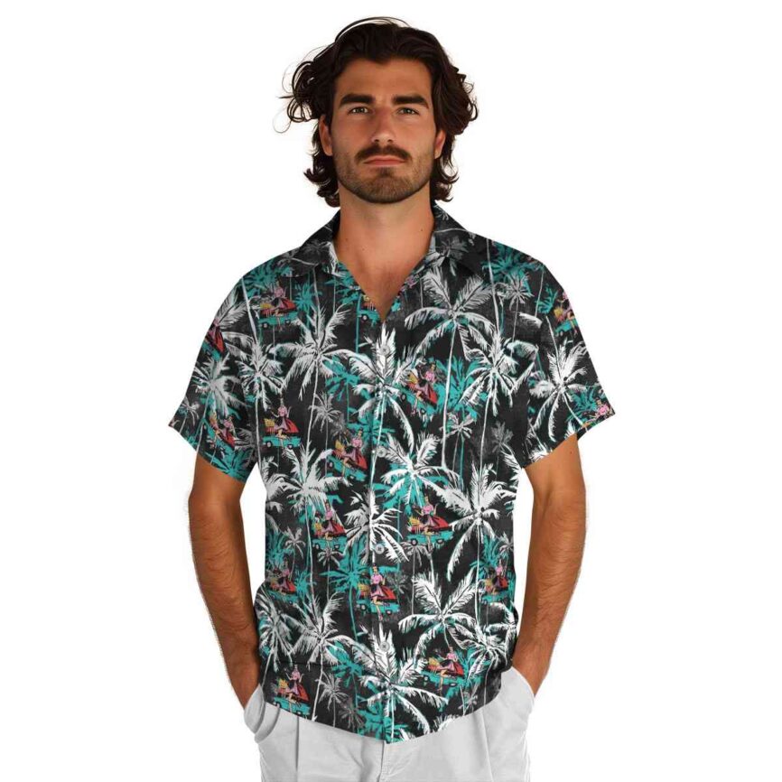 50s Palm Themed Hawaiian Shirt New Arrival