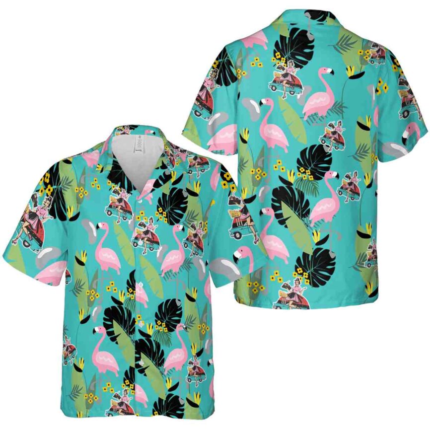 50s Pink Flamingo Hawaiian Shirt Premium grade