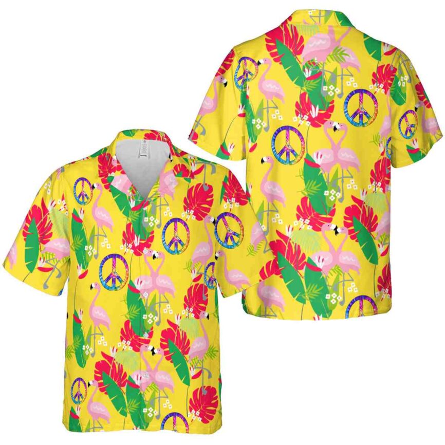 60s Flamingo Leaf Hawaiian Shirt Premium grade