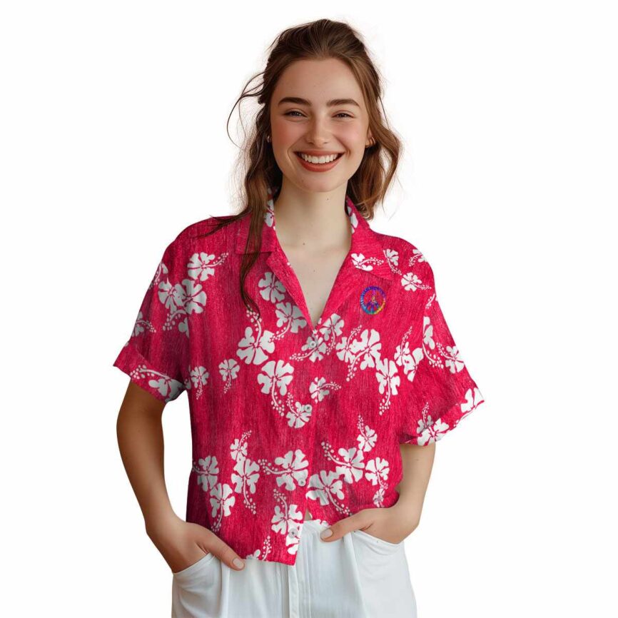 60s Hibiscus Blossom Hawaiian Shirt Top rated