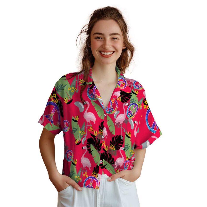 60s Pink Flamingo Hawaiian Shirt Top rated