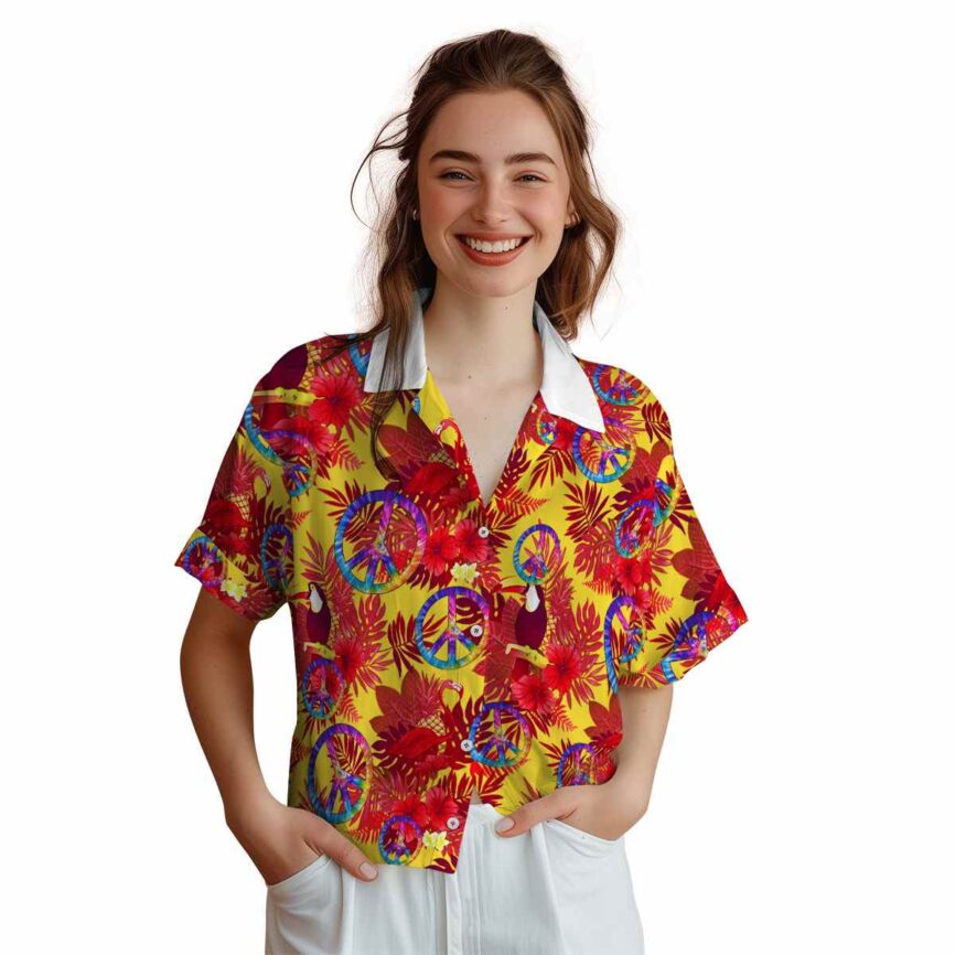 60s Tropical Bird Hawaiian Shirt Top rated