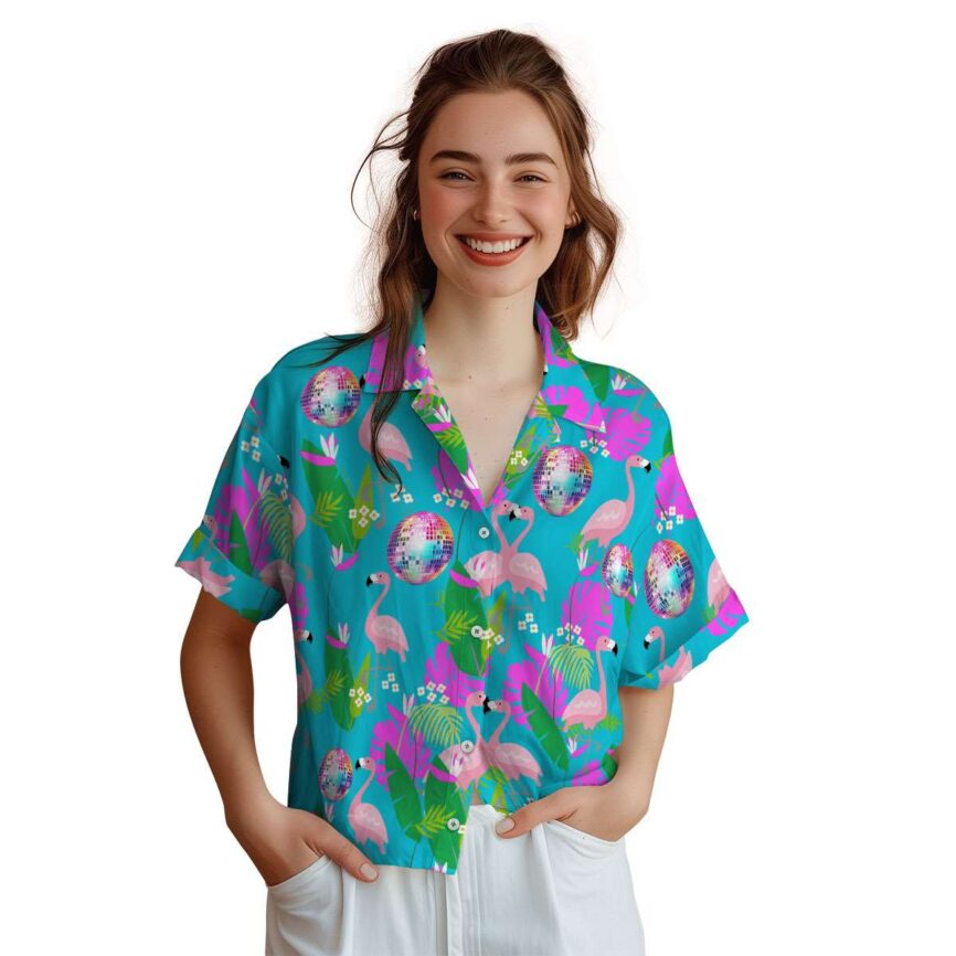 70s Flamingo Leaf Hawaiian Shirt Top rated