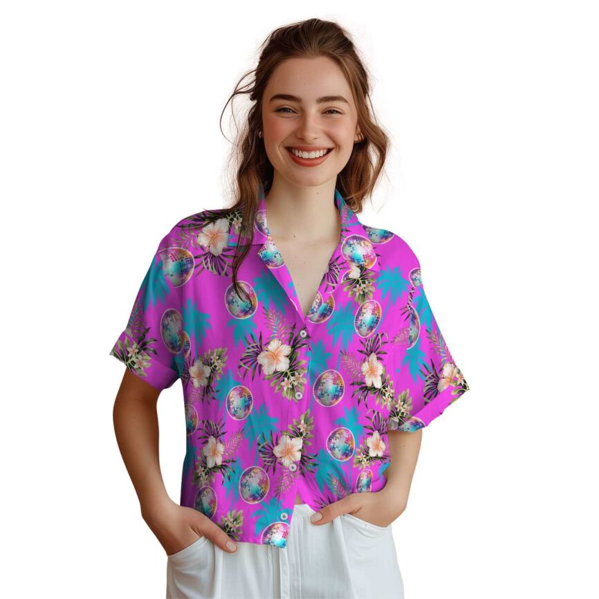 70s Hibiscus Palm Hawaiian Shirt Top rated