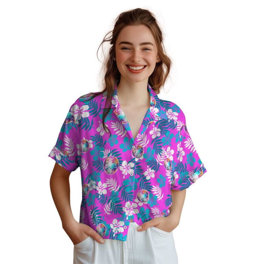 70s Leafy Hibiscus Hawaiian Shirt Top rated