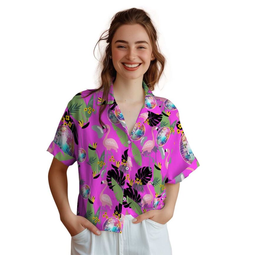 70s Pink Flamingo Hawaiian Shirt Top rated