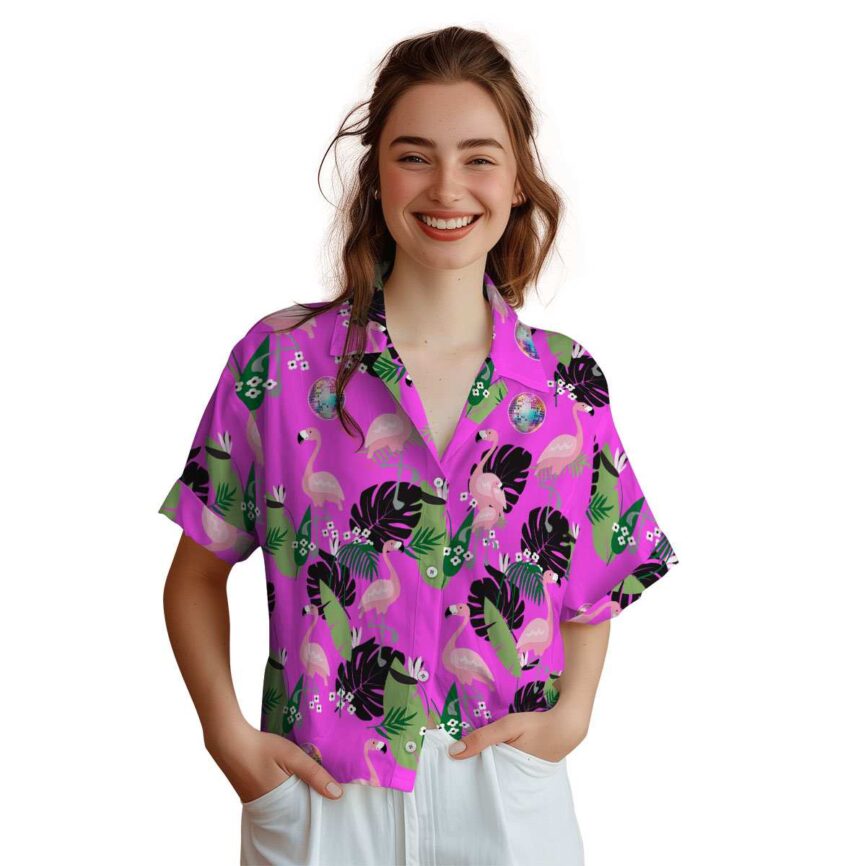 70s Tropical Flamingo Hawaiian Shirt Top rated