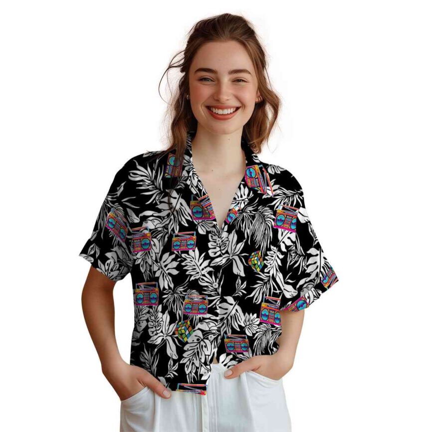 80s Bold Foliage Hawaiian Shirt Top rated