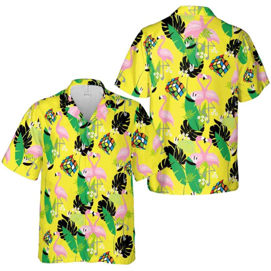 80s Flamingo Leaf Hawaiian Shirt Premium grade