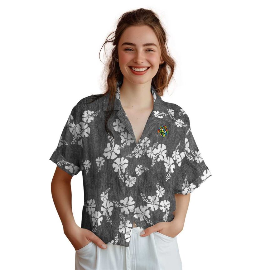 80s Hibiscus Blossom Hawaiian Shirt Top rated