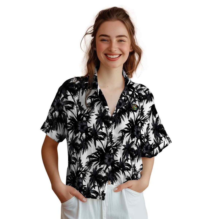 80s Palm Print Hawaiian Shirt Top rated