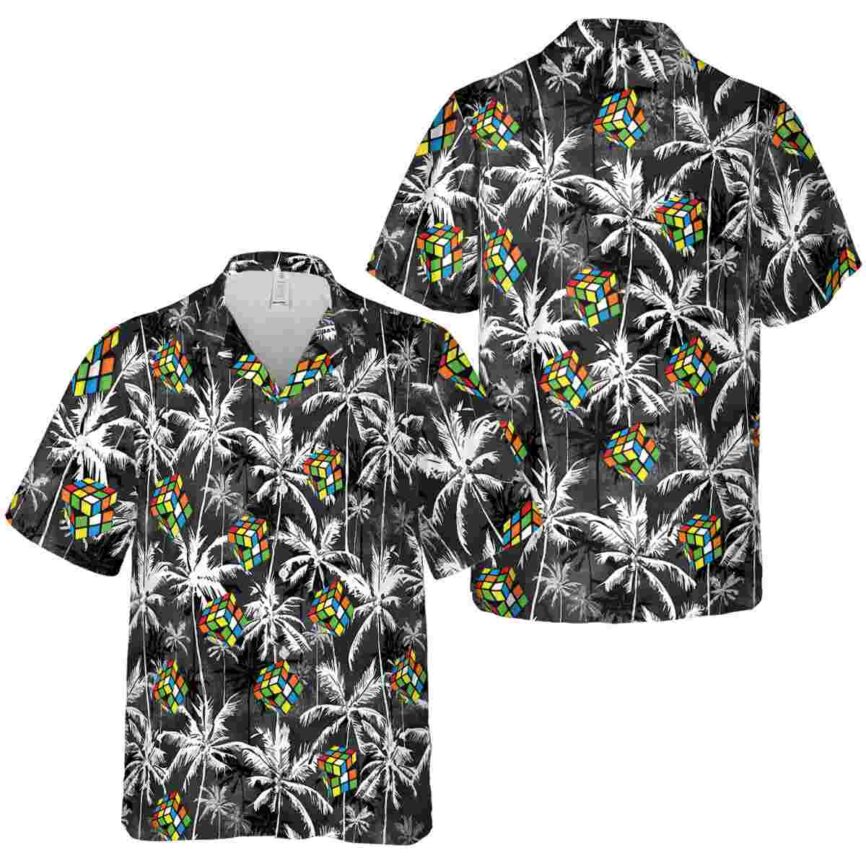 80s Palm Themed Hawaiian Shirt Premium grade