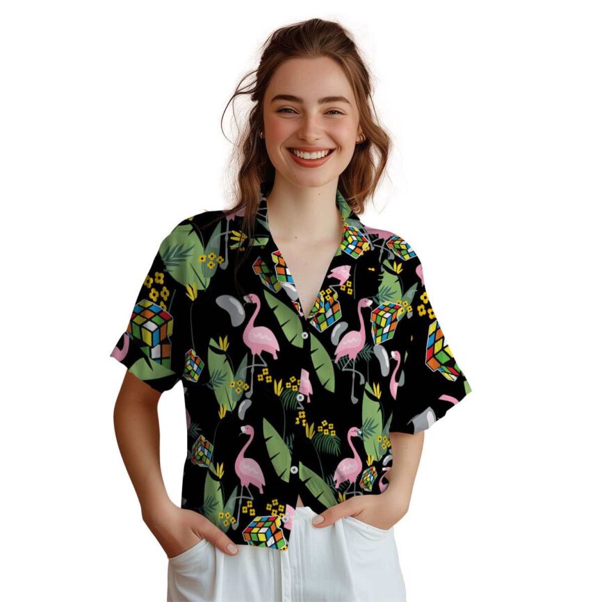 80s Pink Flamingo Hawaiian Shirt Top rated