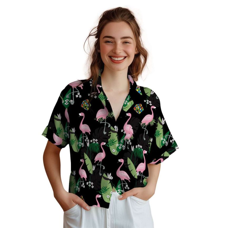 80s Tropical Flamingo Hawaiian Shirt Top rated