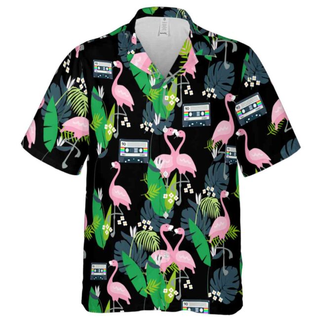 90s Flamingo Leaf Hawaiian Shirt Fashion forward